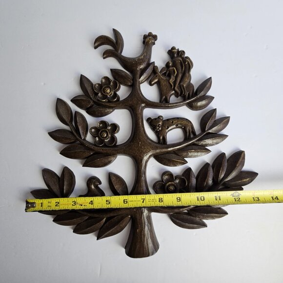 Vintage Homeco Tree of Life Wall Decor – Pair of Mid-Century Syroco Style Plaque - Picture 5 of 16